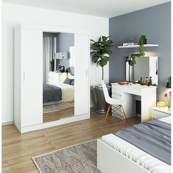 KOZMETICKÝ TOALETNÝ STOLÍK SO ZRKADLOM T-6/SL 900x600 PRAVÝ PK BIELY