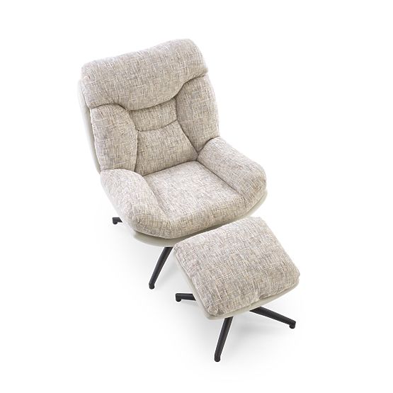 KRONOS kreslo s podnožkou, béžová / viacfarebná (1p=1ks)