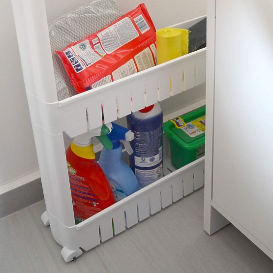 Kuchynská kúpeľňová polica biela 4 úrovne Osmera