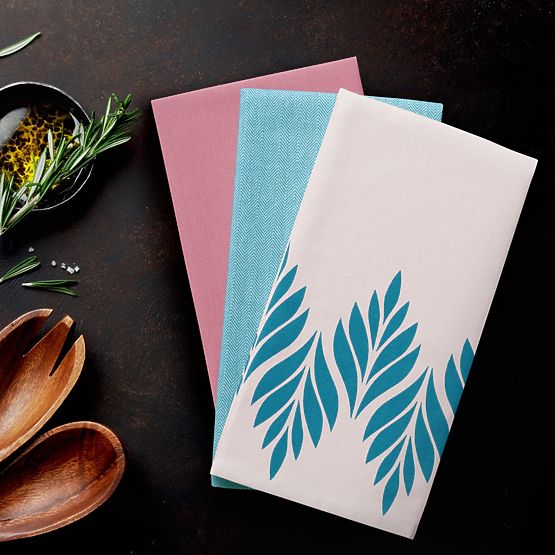 Kuchynská utierka LETTY ružová s modernou potlačou v modernom štýle 50x70 ameliahome