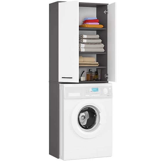 KÚPEĽŇA FIN 180 STĹP NAD PRÁČKU PLNÉ 2D - ŠEDÁ / BIELA