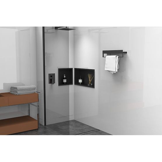 Kúpeľňová polička na vaňu SF01 60 cm čierny mat