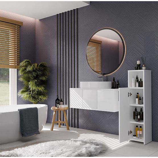 Kúpeľňová Skrinka ALVO 1D BIELA 4 Police 1 Dvere Skrinka Do Kúpeľne