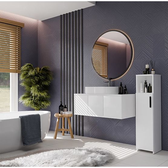 Kúpeľňová Skrinka ALVO 1D BIELA 4 Police 1 Dvere Skrinka Do Kúpeľne