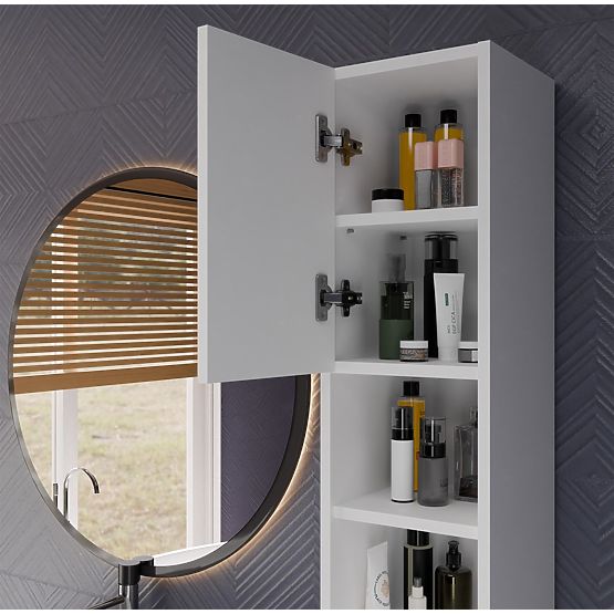 Kúpeľňová Skrinka ALVO 2D BIELA 8 Políc 2 Dvere Skrinka Do Kúpeľne