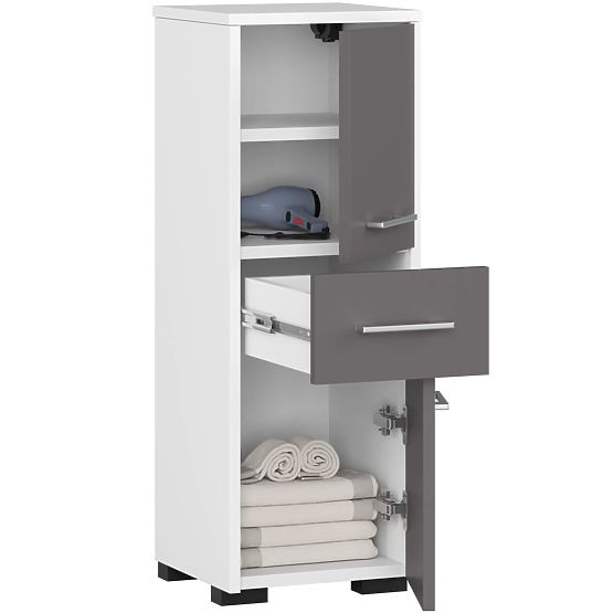 KÚPEĽŇOVÁ SKRINKA FIN STĹP 30 2D 1SZ 85cm PK BIELA / ŠEDÁ