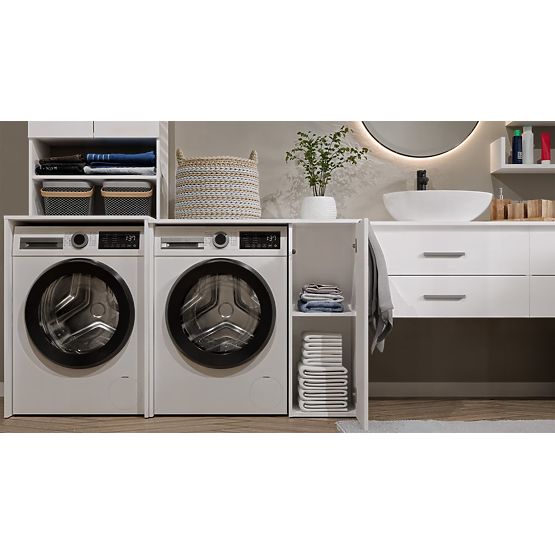 Kúpeľňová skrinka na práčku s dvierkami POLA NP 1D BIELA 2 Police