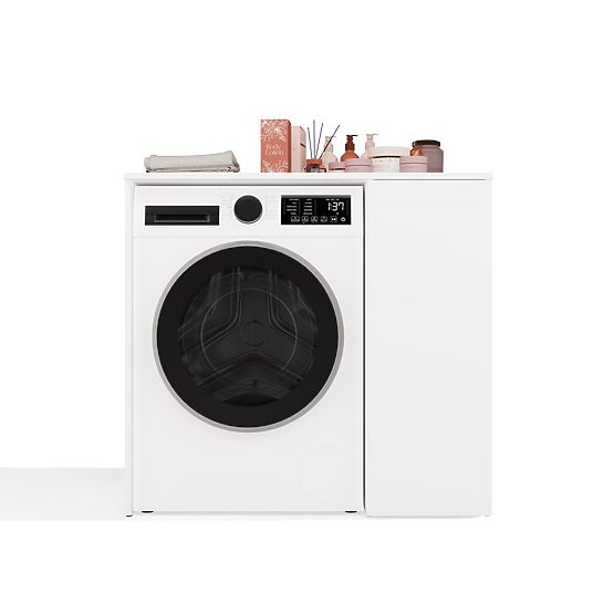 Kúpeľňová skrinka na práčku s dvierkami POLA NP 1D BIELA 2 Police