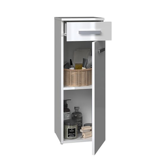 Kúpeľňová skrinka Nel V DS BIELY LESK