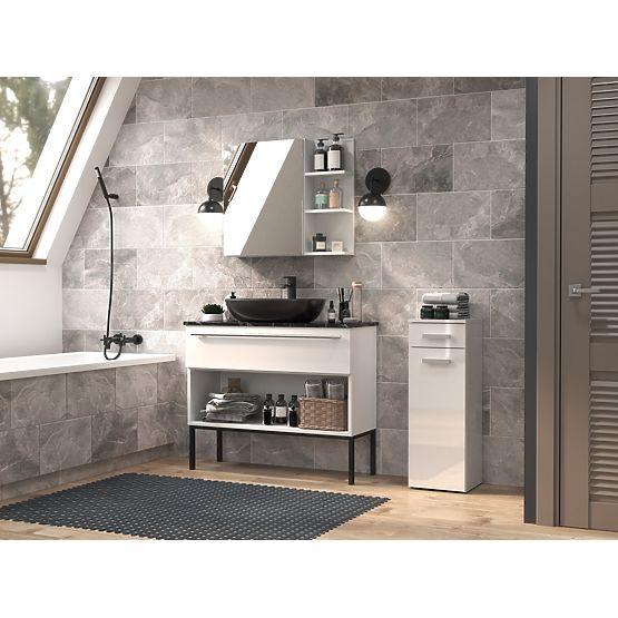 Kúpeľňová skrinka Nel V DS BIELY LESK