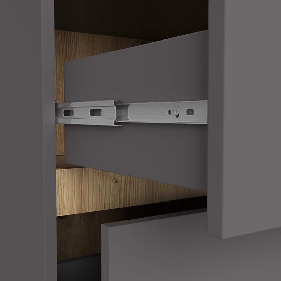 KÚPEĽŇOVÁ SKRINKA POD UMÝVADLO S OTVORMI VAMI W90 UM 2SZ 2P GRAFITOVÁ ŠEDÁ / DUB ARTISAN