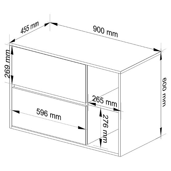 KÚPEĽŇOVÁ SKRINKA POD UMÝVADLO VAMI W90 2SZ 2P PK BIELA / DUB SONOMA