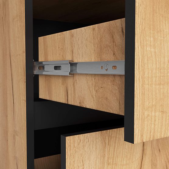 KÚPEĽŇOVÁ SKRINKA POD UMÝVADLO VAMI W90 2SZ 2P PK DUB CRAFT / ČIERNA