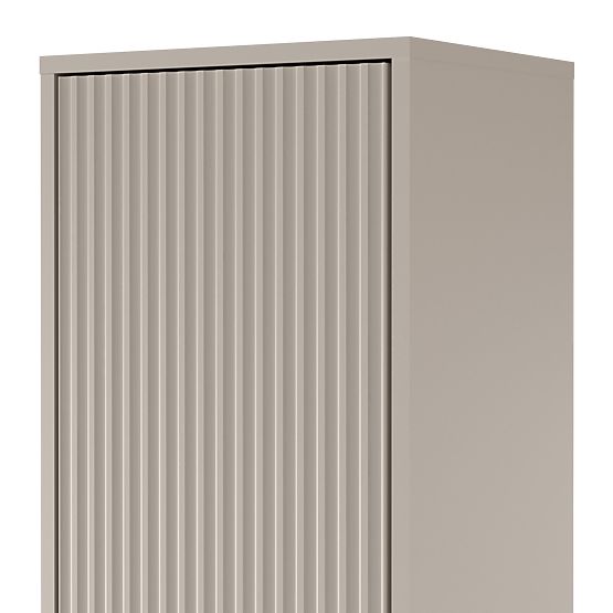 Kúpeľňová skrinka stĺpik Avila, ryhovaná, zlatá úchytka, kašmír