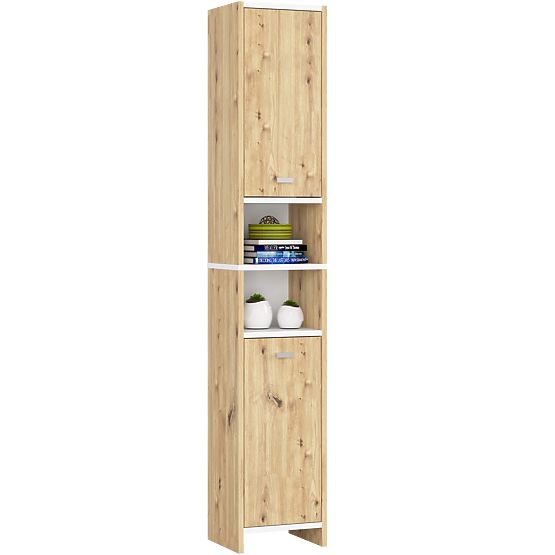 KÚPEĽŇOVÝ REGÁL BETI 2D 2W DUB ARTISAN BIELY