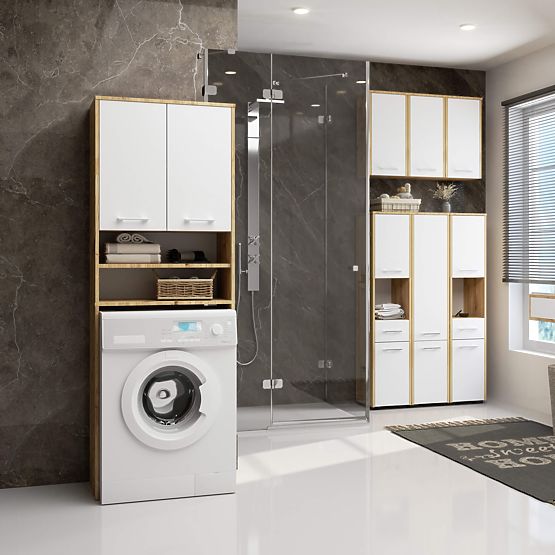 KÚPEĽŇOVÝ REGÁL FIN STĹP 2D PRÁČKA ARTISAN - BIELA