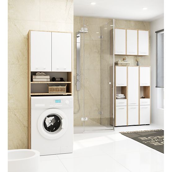 KÚPEĽŇOVÝ REGÁL FIN STĹP 2D PRÁČKA SONOMA - BIELA