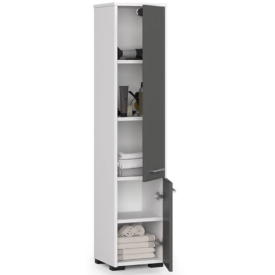 KÚPEĽŇOVÝ REGÁL FIN STĹP 30 2D 140cm BIELA / ŠEDÁ
