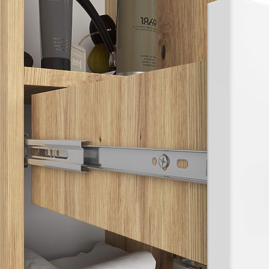 KÚPEĽŇOVÝ REGÁL FIN STĹP 30 2D 1SZ 1W 140cm PK ARTISAN / BIELA