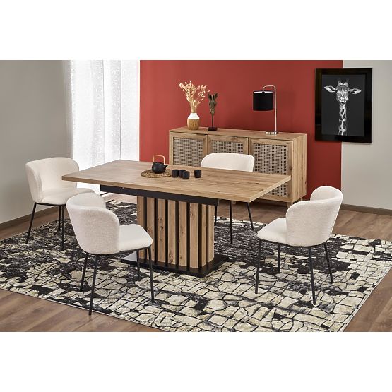 LAMELLO rozkladací stôl 160-210/90 cm dub artisan/čierny