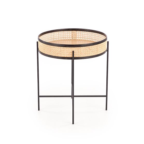 LANIPA stolík čierny / prírodný ratan (1p=1ks)