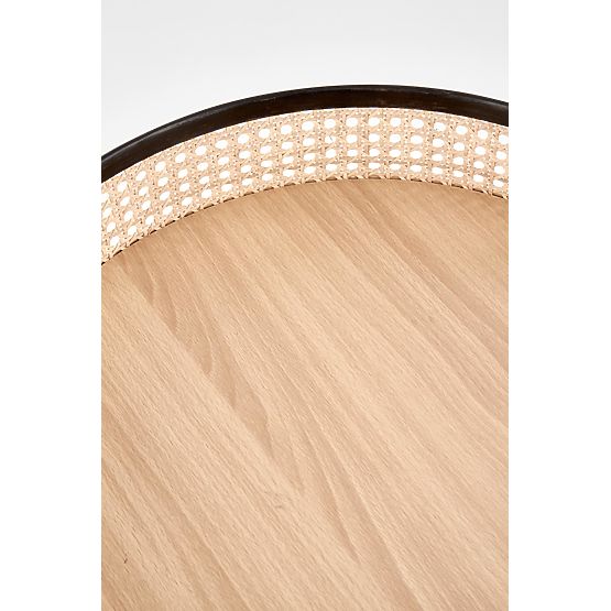 LANIPA stolík čierny / prírodný ratan (1p=1ks)