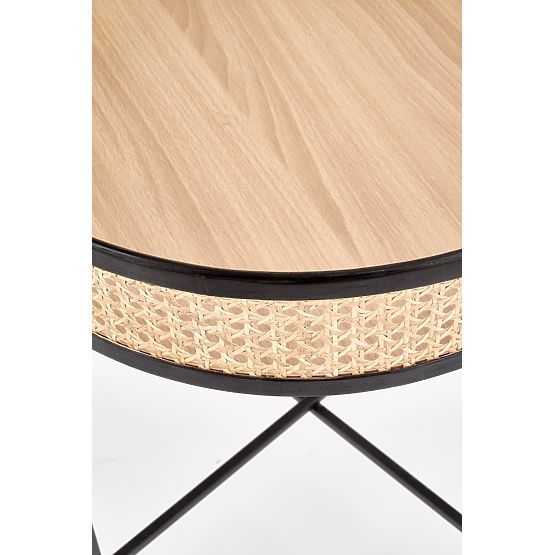 LANIPA stolík čierny / prírodný ratan (1p=1ks)