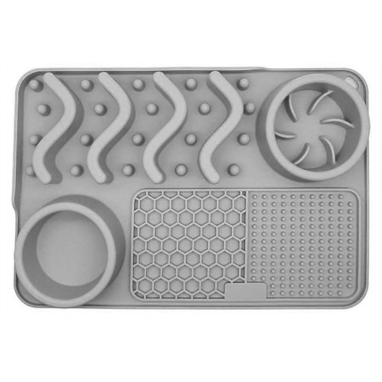 LICK MAT SPOMAĽUJÚCA JEDLO ŠEDÁ