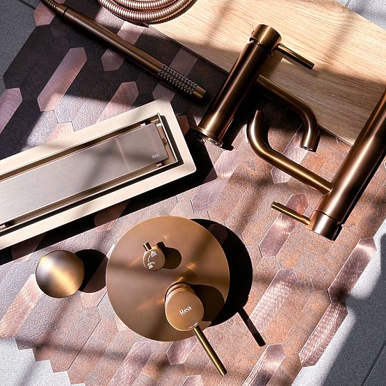 Lineárny odtok REA Neox pre kartáčovanú meď 70