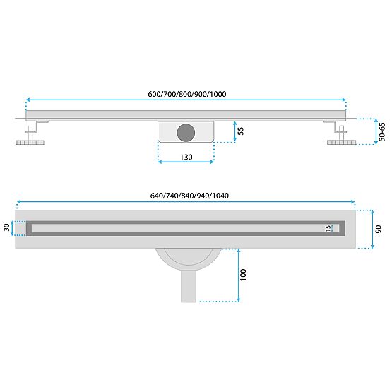 Lineárny odtok REA NEOX SLIM PRO kartáčovaná meď 100