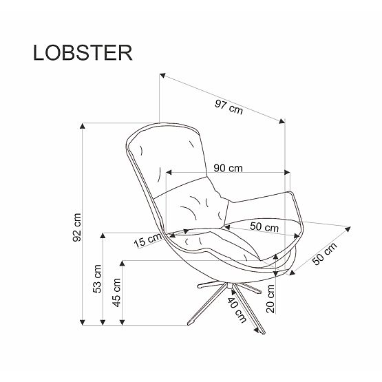 LOBSTER relaxačné kreslo škoricové