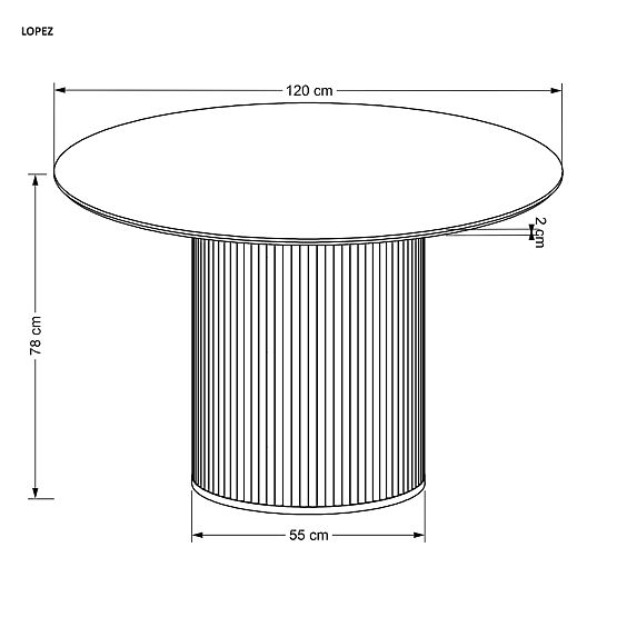 LOPEZ okrúhly stôl, prírodný dub (2p=1ks)