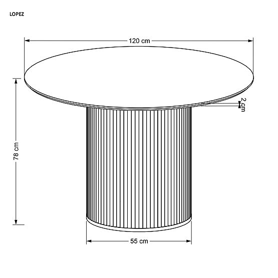 LOPEZ okrúhly stôl, prírodný dub (2p=1ks)