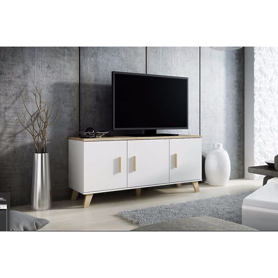 LOTTA KOMODA 150 (3D) BIELA/ DUB SONOMA