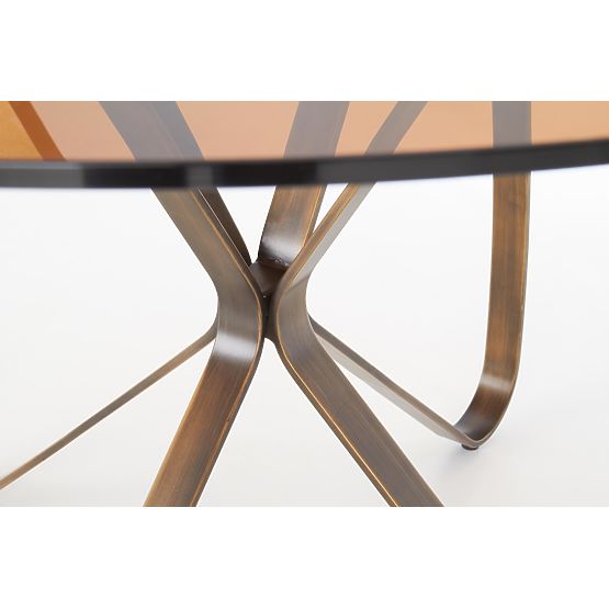 LUNGO stôl zlatý antický / hnedý (2p=1ks)