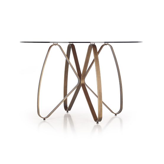 LUNGO stôl zlatý antický / hnedý (2p=1ks)