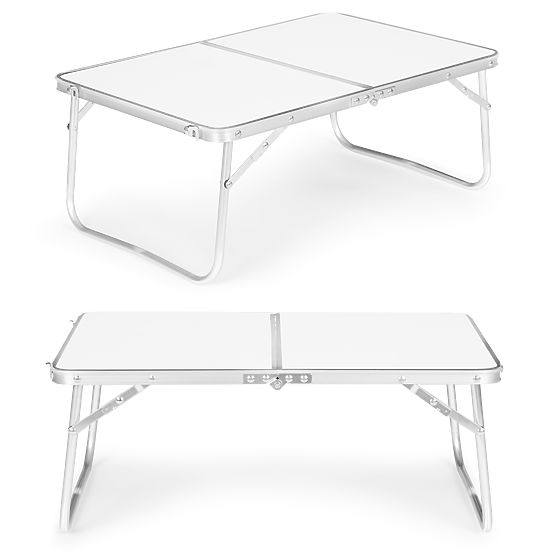 Malý turistický skladací piknikový stôl 60x40 cm biely MultiGarden