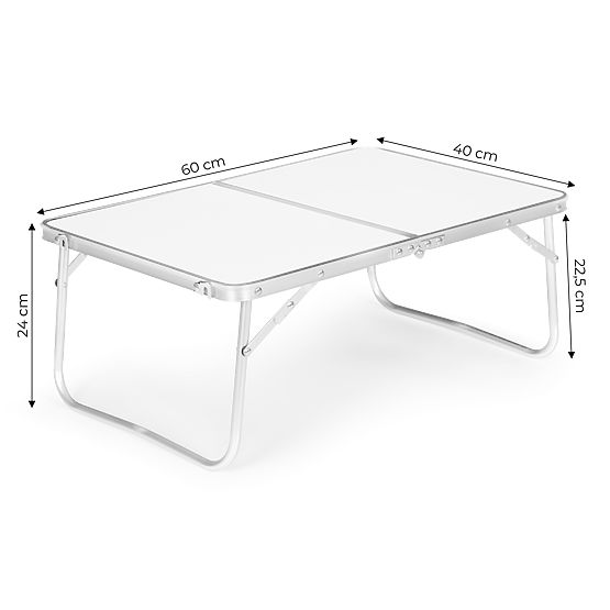Malý turistický skladací piknikový stôl 60x40 cm biely MultiGarden