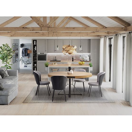 MERCY rozkladací stôl, doska - zlatý dub, nohy - čierne (2p=1ks)