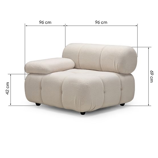 Modul ľavostranný Fluf Big svetlo béžový, boucle