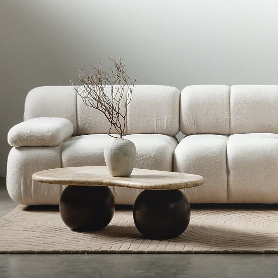 Modul ľavostranný Fluf Big svetlo béžový, boucle