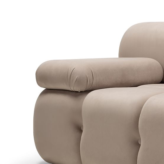 Modul ľavostranný Fluf Big svetlo béžový, zamatový