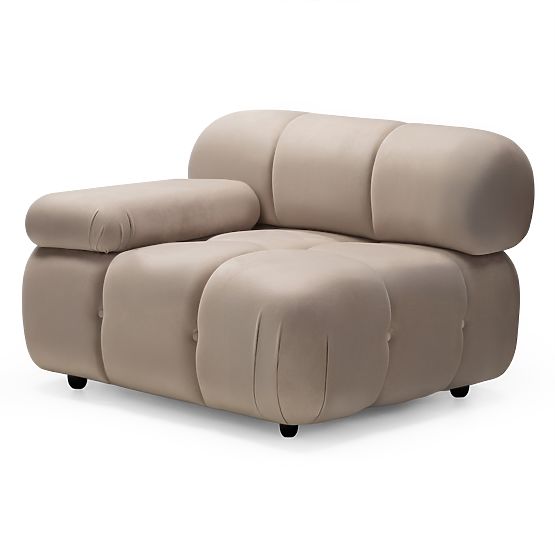 Modul ľavostranný Fluf Big svetlo béžový, zamatový