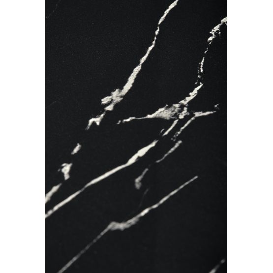 MOLINA okrúhly stôl, čierny mramor / čierna / zlatá (2p=1ks)