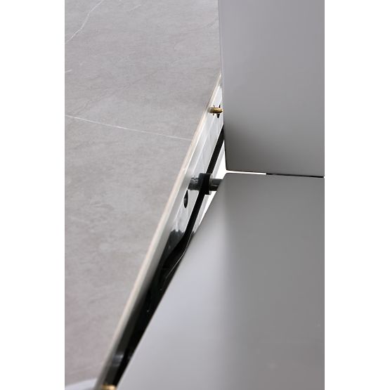 MUSCAT rozkladací stôl doska - sivý mramor, noha - svetlosivá / zlatá (3p=1ks)