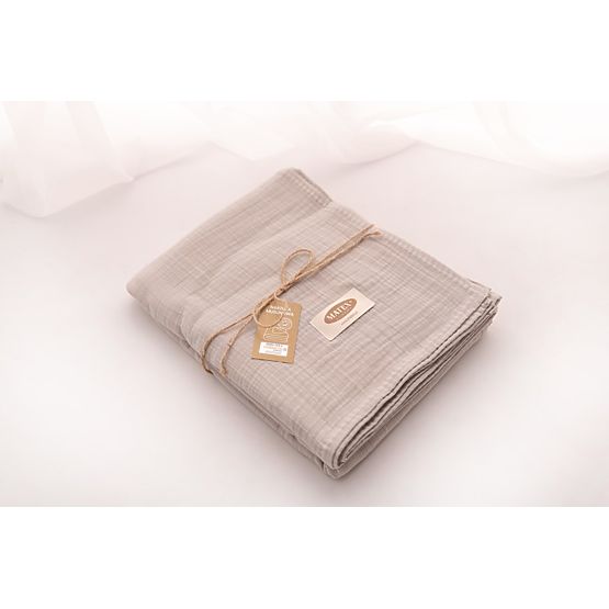 Mušelínový prehoz na posteľ 210x240 svetlo béžový