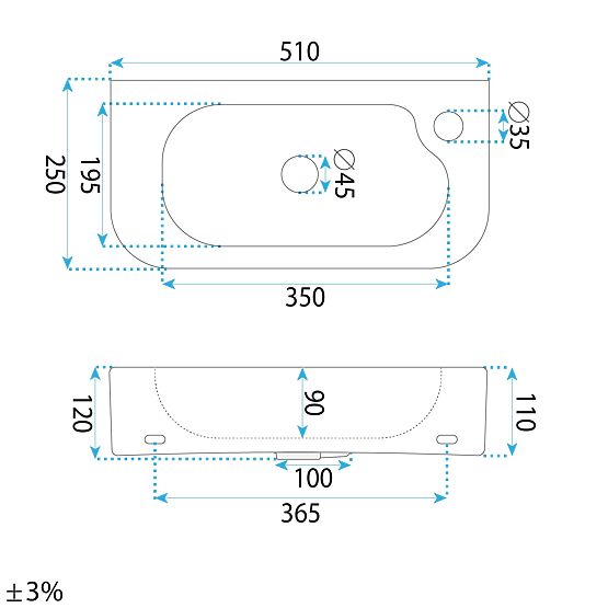 Nábytkové / nástenné umývadlo Rea Odetta