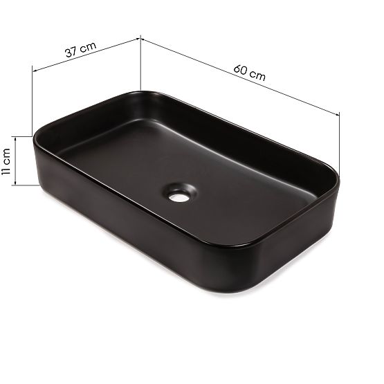 Nábytkové umývadlo Carre 60 cm, čierne