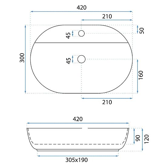 Nábytkové umývadlo REA Aura 42