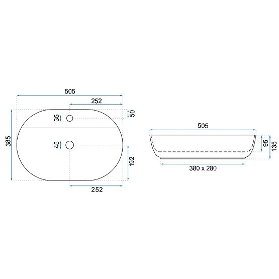 Nábytkové umývadlo REA Aura 51